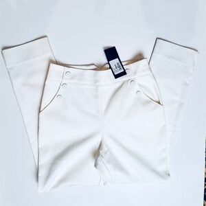 NWT Portmans White Faux Button Sailor Style Pants, size 4 US/8 AU